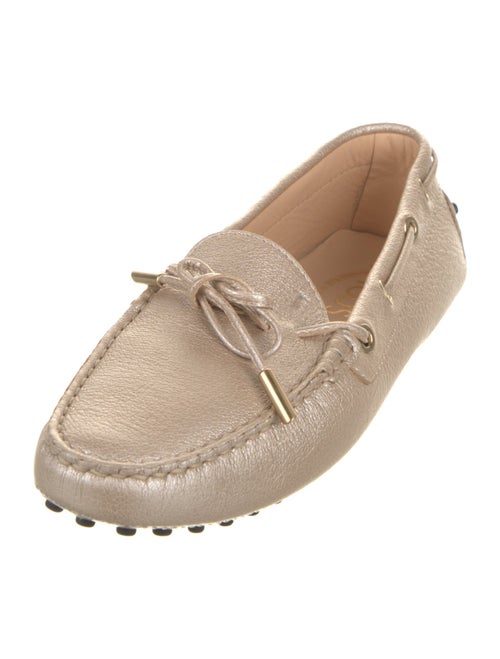 Tod's Leather Bow Accents Loafers