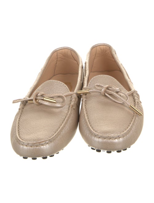 Tod's Leather Bow Accents Loafers