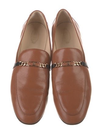 Tod's Leather Chain-Link Accents Loafers