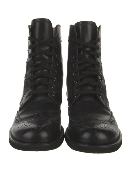 Tod's Leather Lasercut Accents Lace-Up Boots