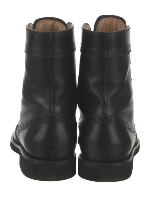 Tod's Leather Lasercut Accents Lace-Up Boots