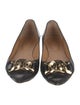 Tod's Leather Chain-Link Accents Ballet Flats