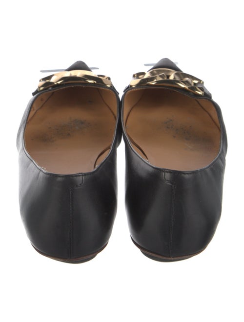 Tod's Leather Chain-Link Accents Ballet Flats