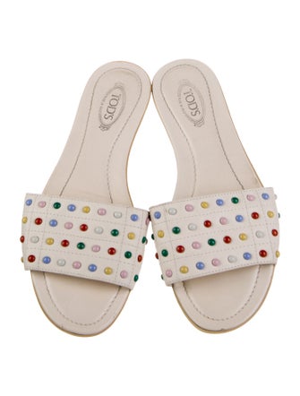 Tod's Leather Studded Accents Slides