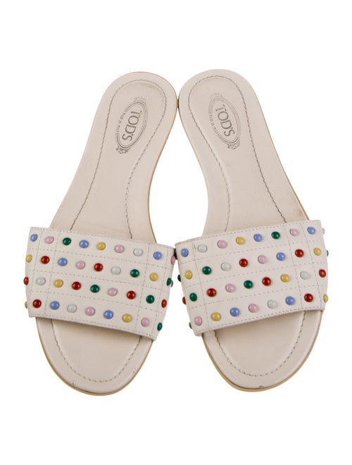 Tod's Leather Studded Accents Slides