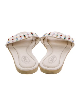 Tod's Leather Studded Accents Slides