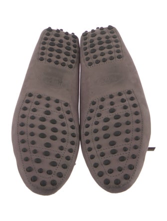 Tod's Suede Bow Accents Loafers