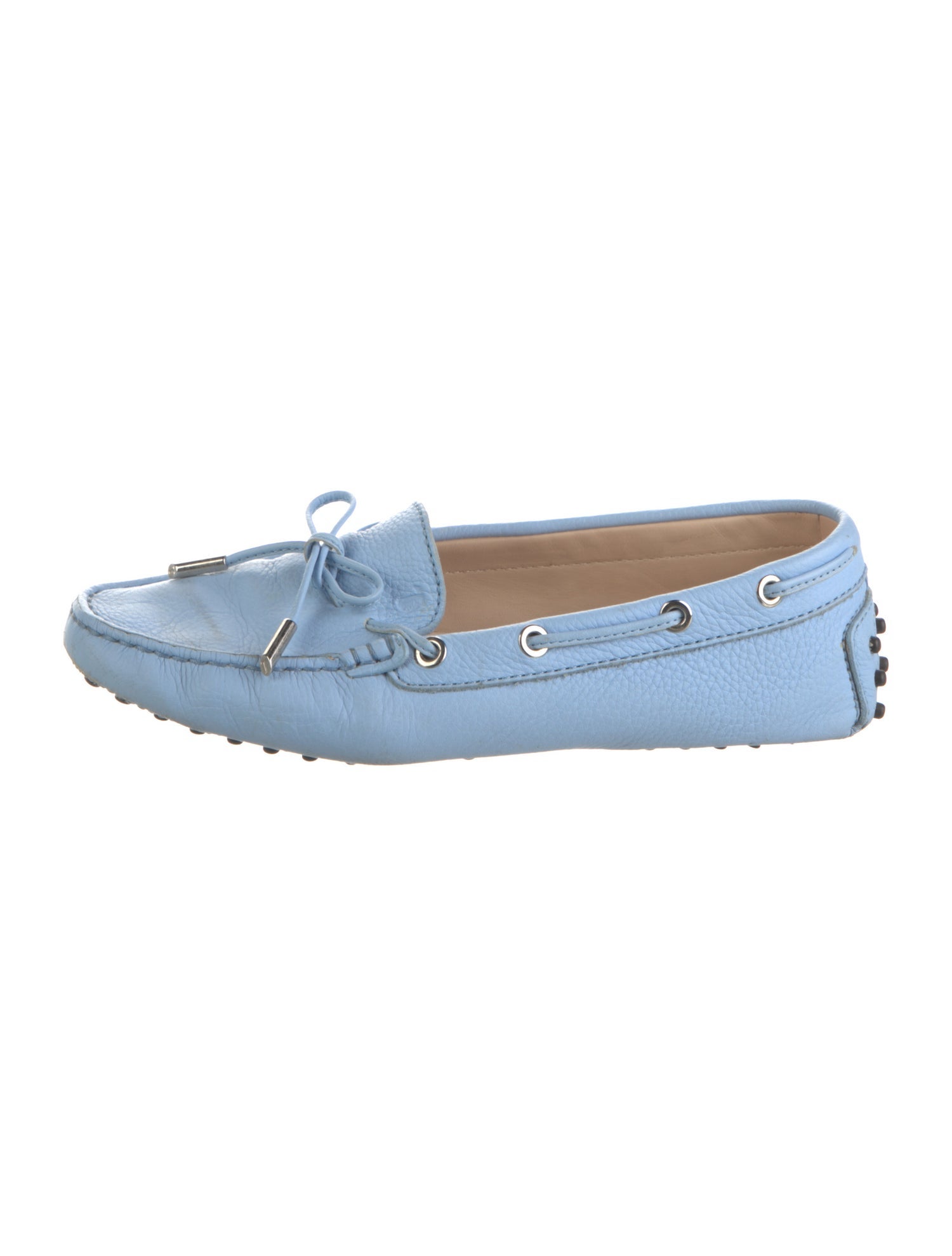 Tod's Leather Bow Accents Loafers
