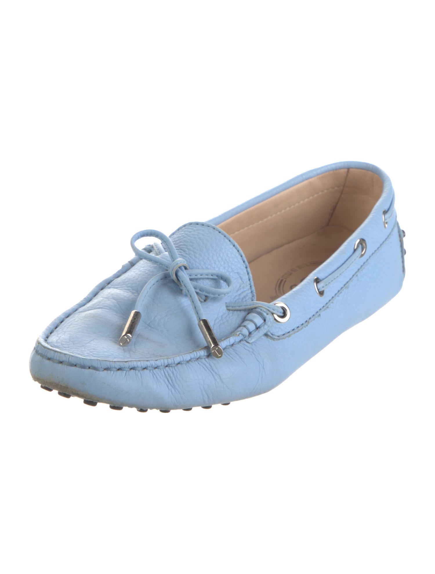 Tod's Leather Bow Accents Loafers