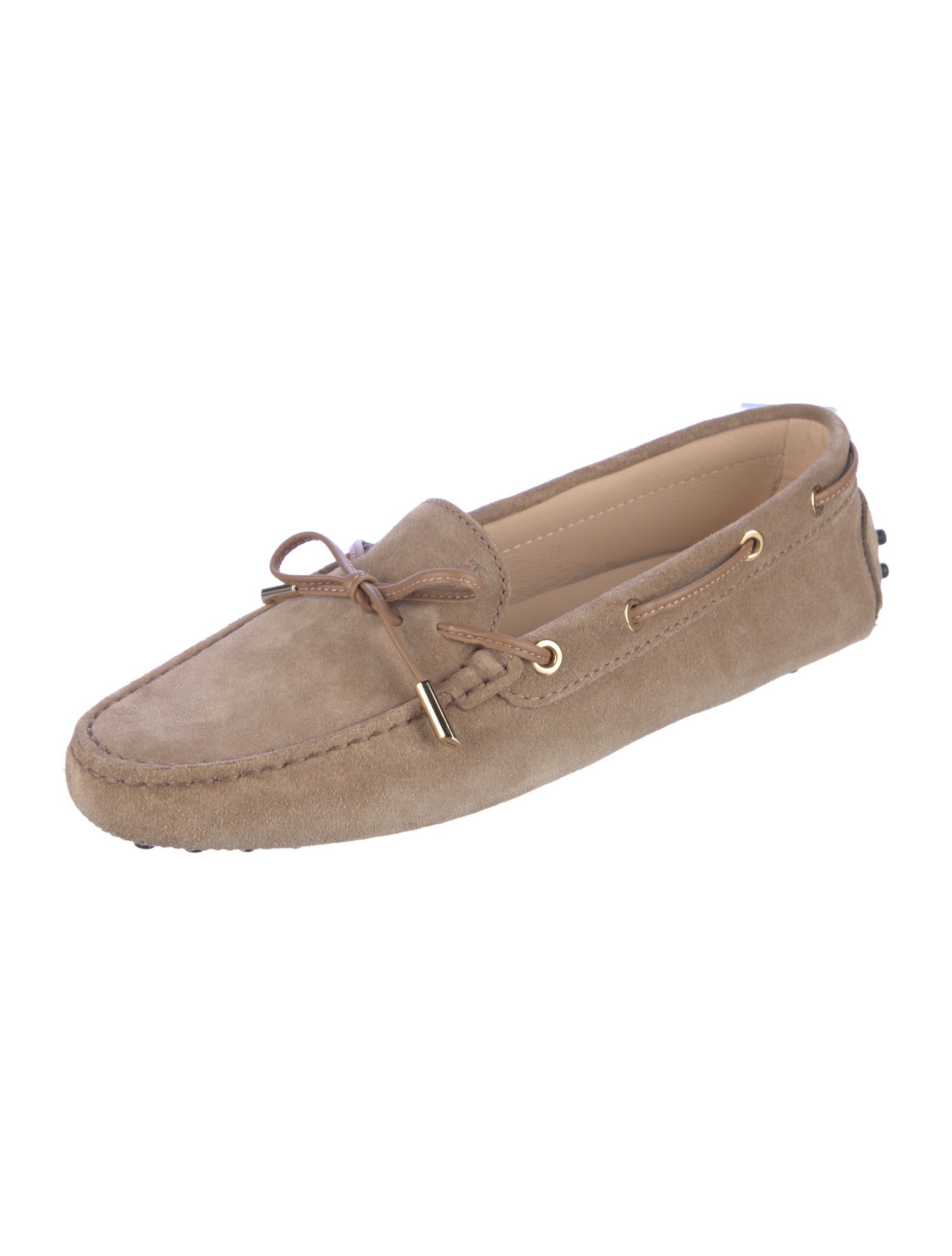 Tod's Suede Bow Accents Loafers