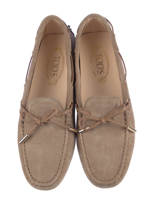 Tod's Suede Bow Accents Loafers