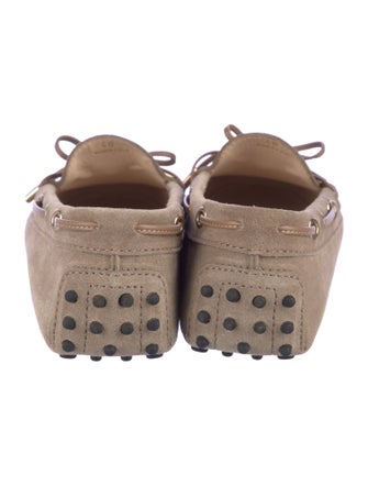 Tod's Suede Bow Accents Loafers