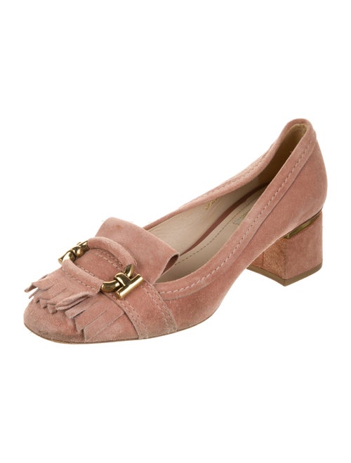 Tod's Suede Fringe Trim Accent Pumps