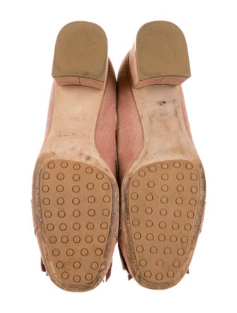 Tod's Suede Fringe Trim Accent Pumps
