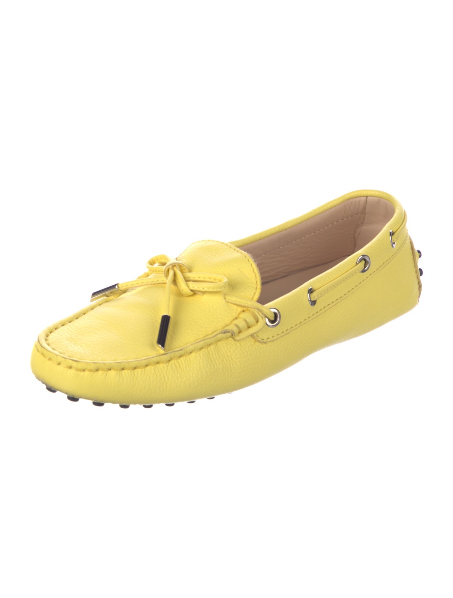 Tod's Leather Bow Accents Loafers