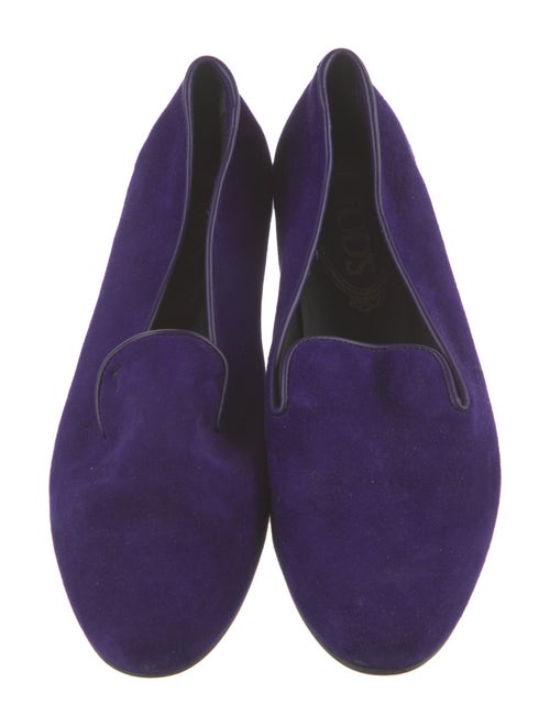 Tod's Suede Leather Trim Embellishment Loafers