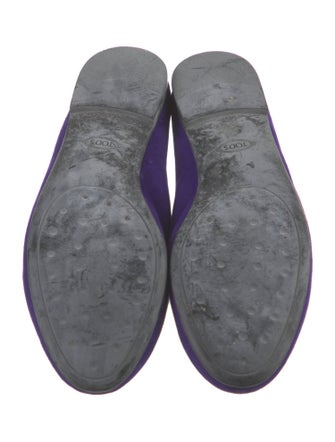 Tod's Suede Leather Trim Embellishment Loafers