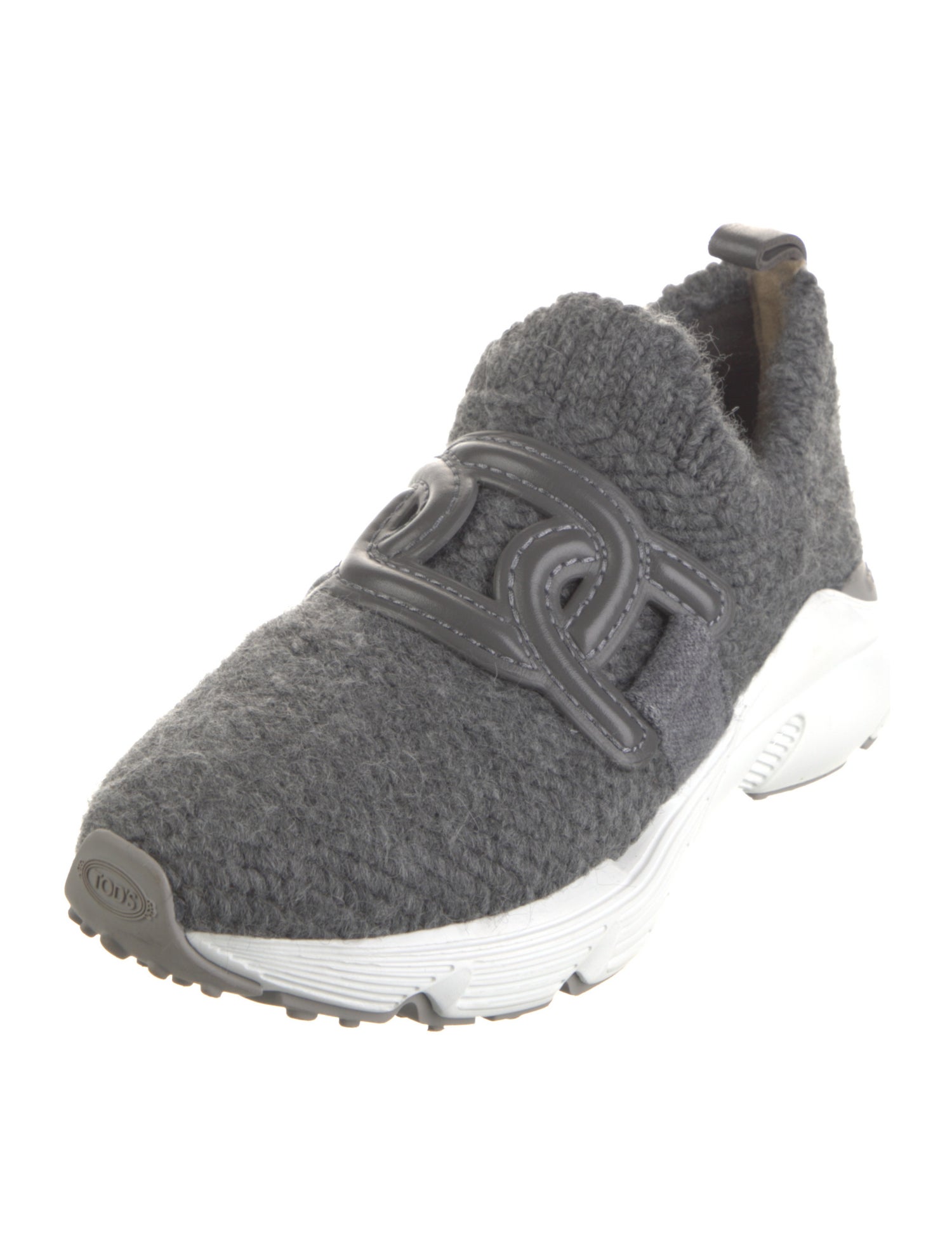 Tod's Wool Leather Trim Embellishment Sneakers