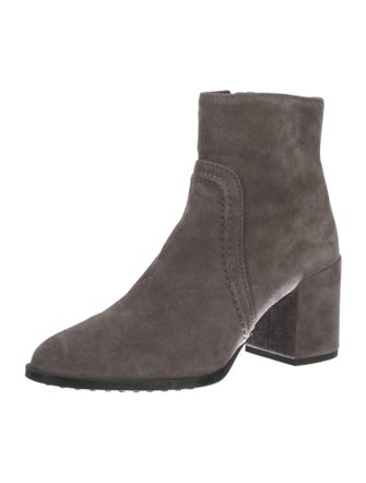 Tod's Suede Leather Trim Embellishment Boots