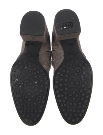 Tod's Suede Leather Trim Embellishment Boots