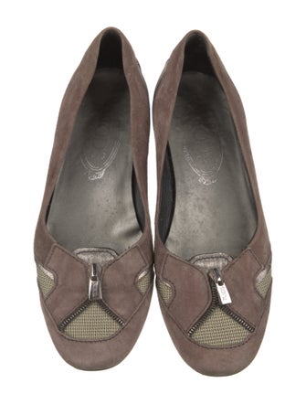 Tod's Suede Colorblock Pattern Flats