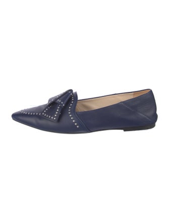 Tod's Leather Bow Accents Loafers