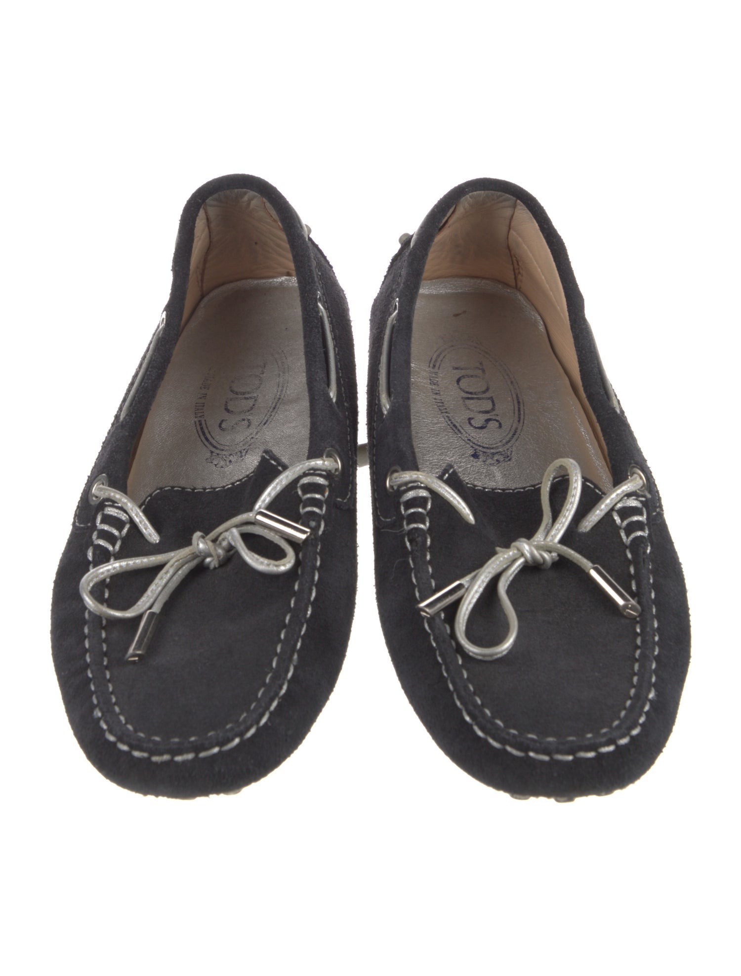 Tod's Suede Bow Accents Loafers