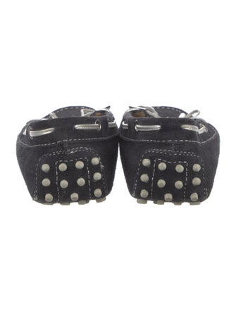 Tod's Suede Bow Accents Loafers