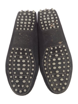 Tod's Suede Bow Accents Loafers