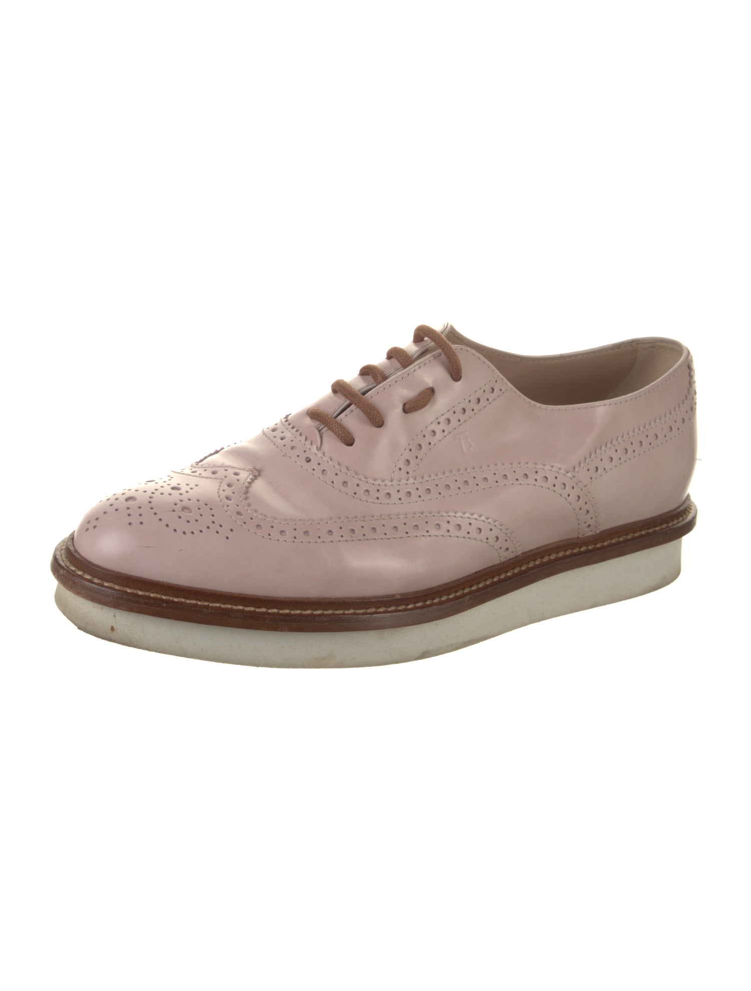 Tod's Patent Leather Lasercut Accents Oxfords