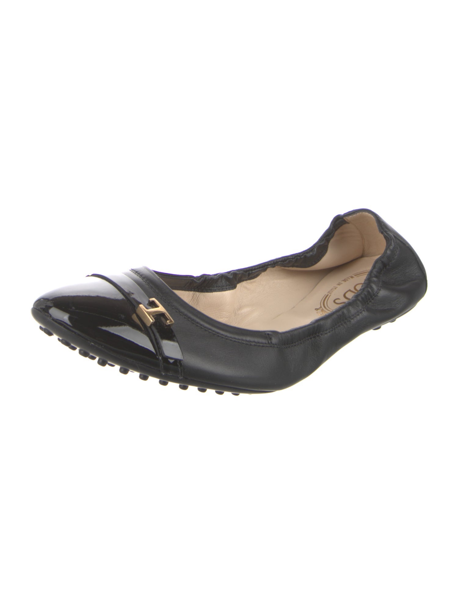 Tod's Leather Leather Trim Embellishment Ballet Flats