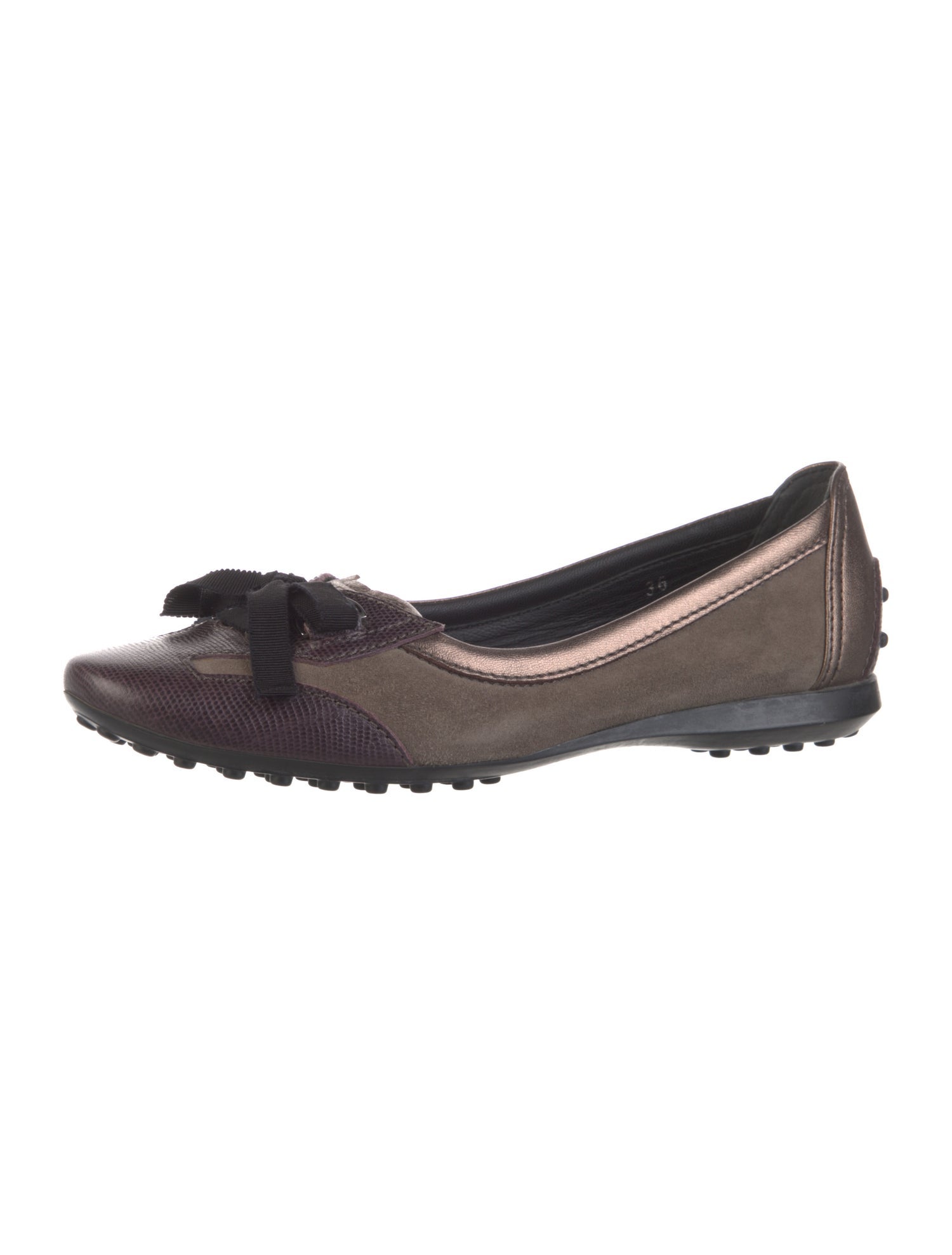 Tod's Leather Bow Accents Ballet Flats