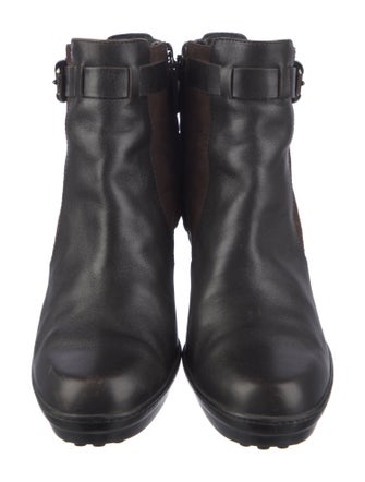 Tod's Leather Colorblock Pattern Boots