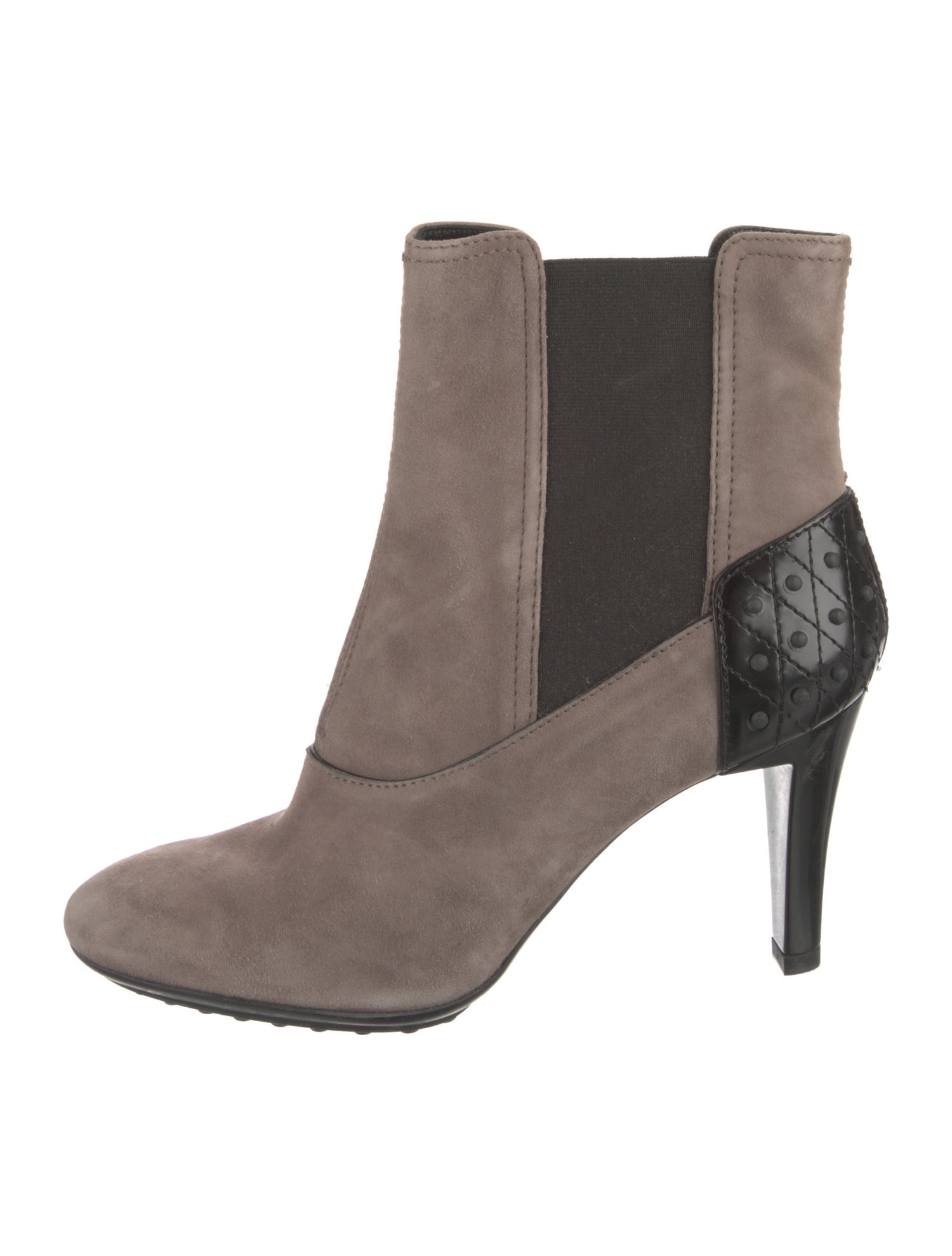 Tod's Quilted Pattern Suede Chelsea Boots