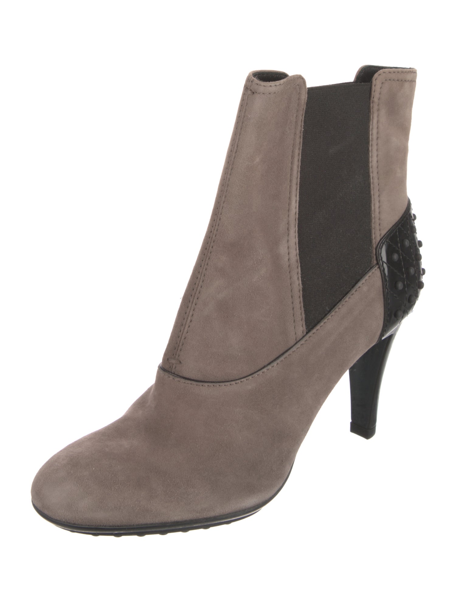 Tod's Quilted Pattern Suede Chelsea Boots