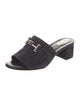 Tod's Suede Leather Trim Embellishment Slides