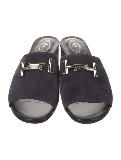 Tod's Suede Leather Trim Embellishment Slides