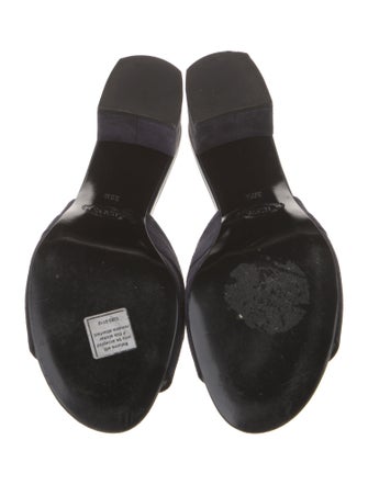 Tod's Suede Leather Trim Embellishment Slides