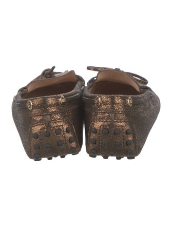 Tod's Leather Animal Print Loafers