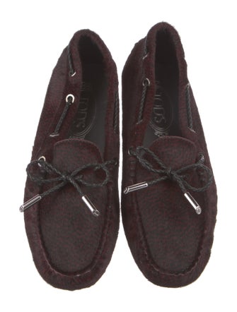 Tod's Ponyhair Bow Accents Moccasins