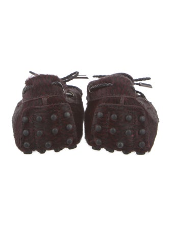 Tod's Ponyhair Bow Accents Moccasins
