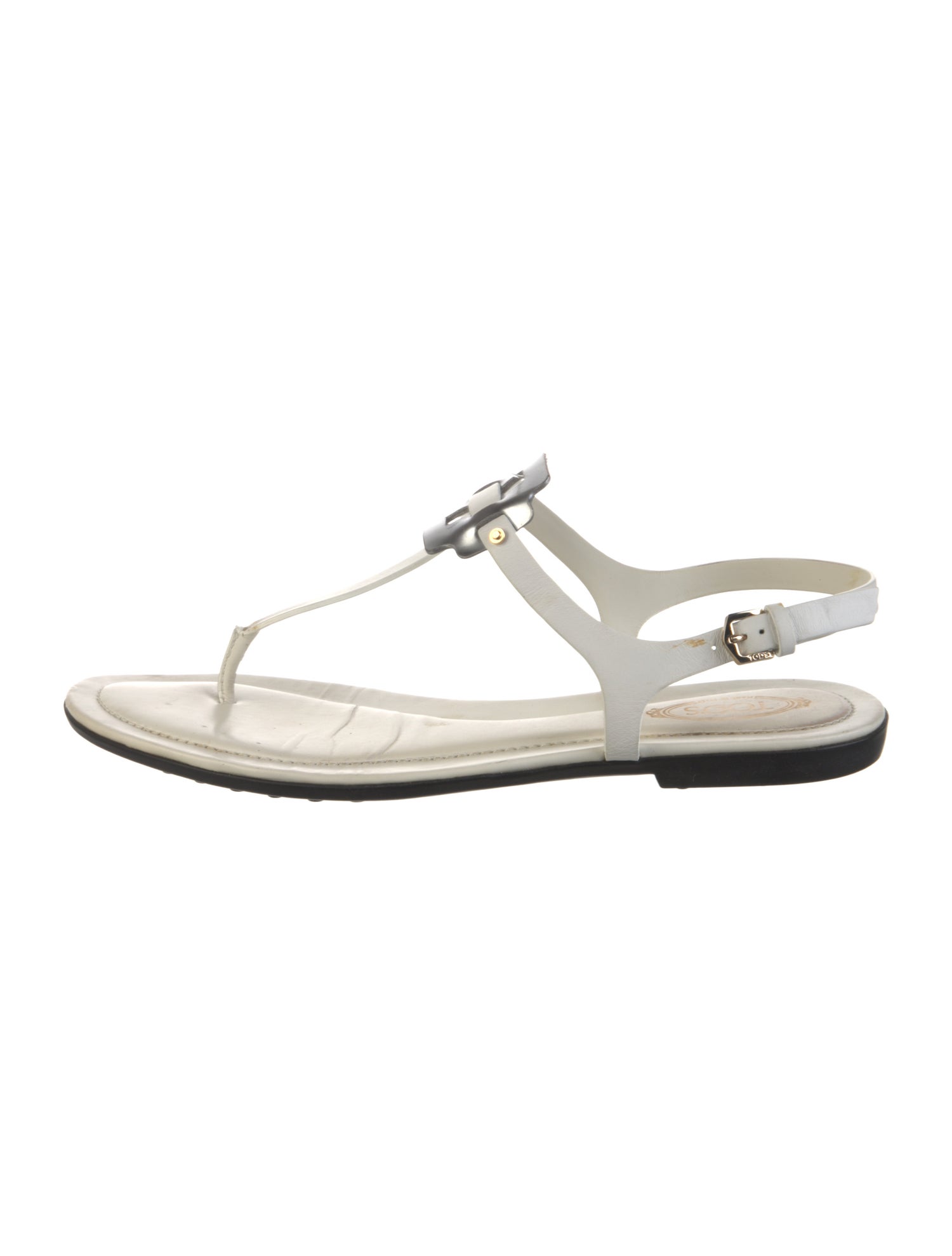 Tod's Leather T-Strap Sandals