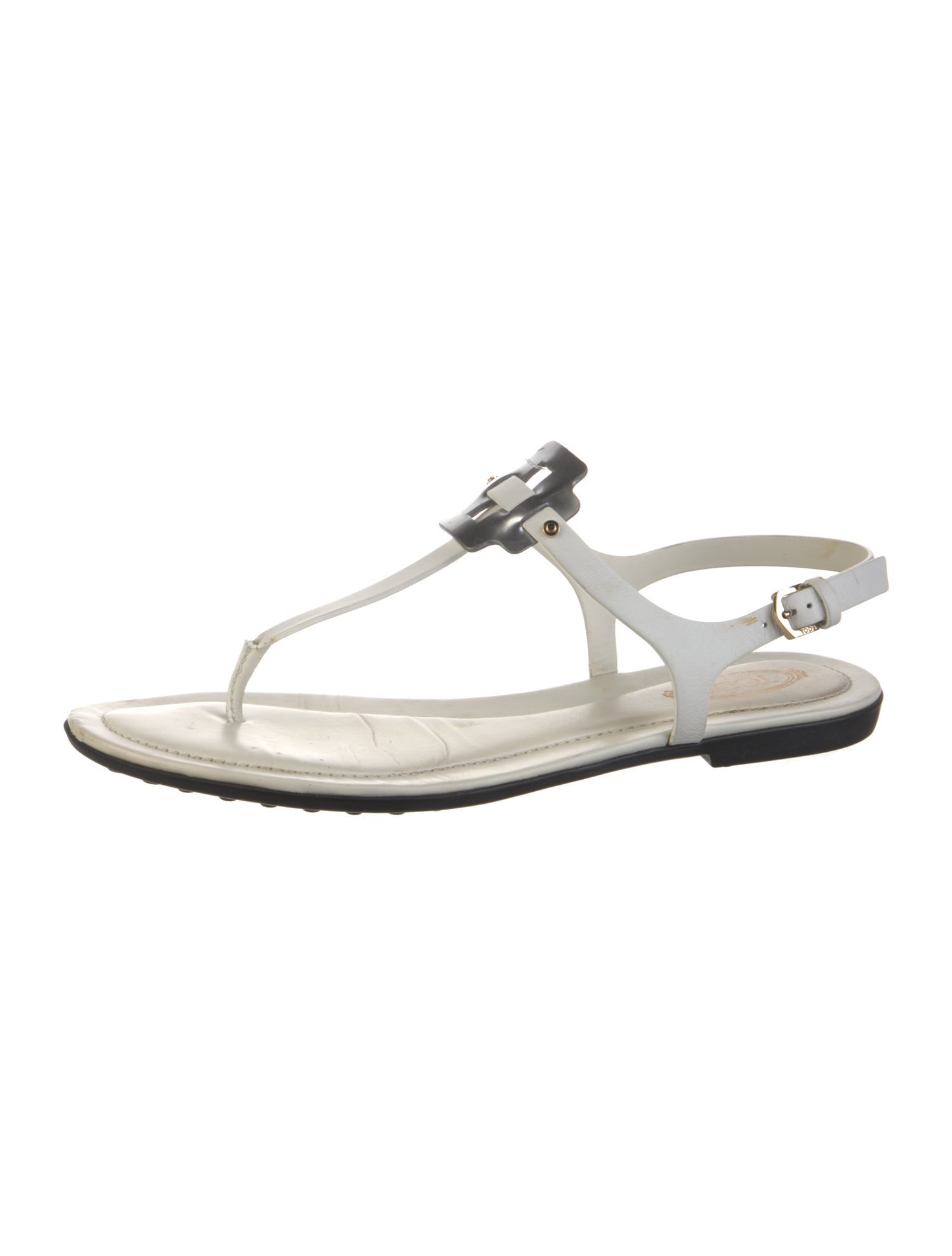 Tod's Leather T-Strap Sandals