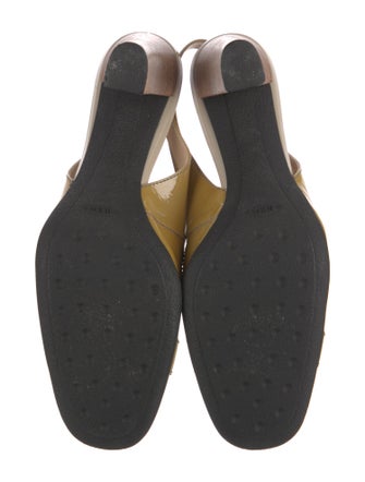 Tod's Patent Leather Bow Accents Slingback Pumps