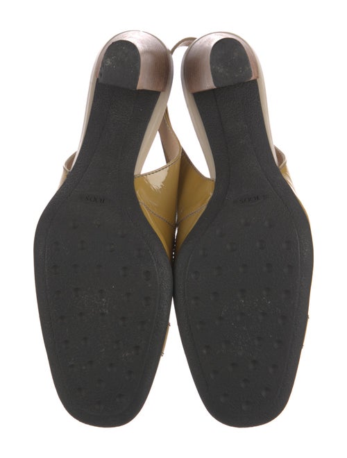 Tod's Patent Leather Bow Accents Slingback Pumps