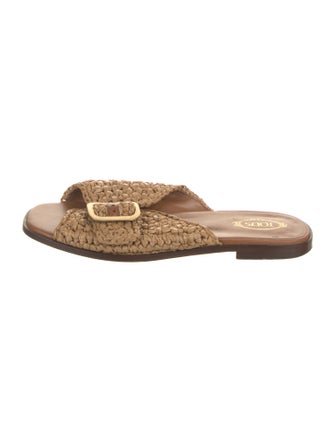 Tod's Straw Patterned Slides