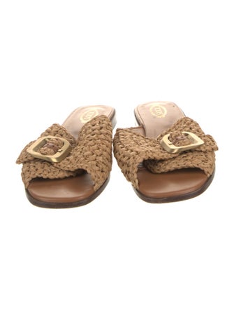 Tod's Straw Patterned Slides