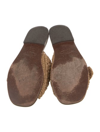 Tod's Straw Patterned Slides