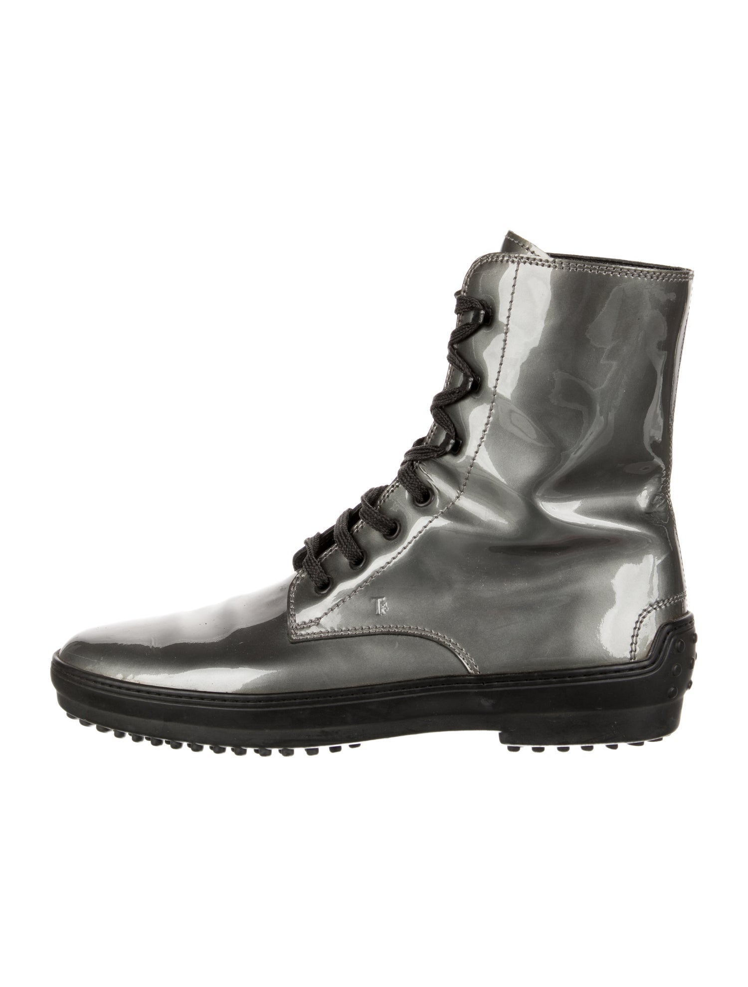 Tod's Patent Leather Combat Boots