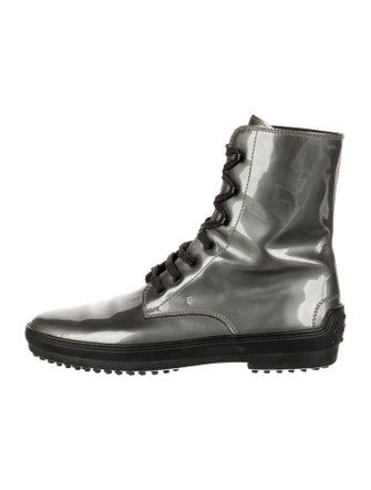 Tod's Patent Leather Combat Boots